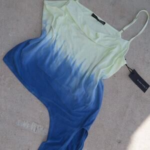 Mint green and blue ombre